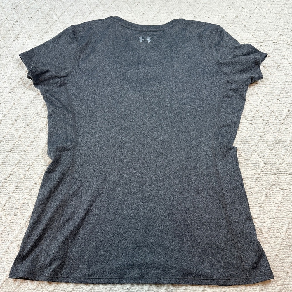Under Armour HeatGear Fitted V-Neck T-Shirt Gray Heather Womens XL RN 96510